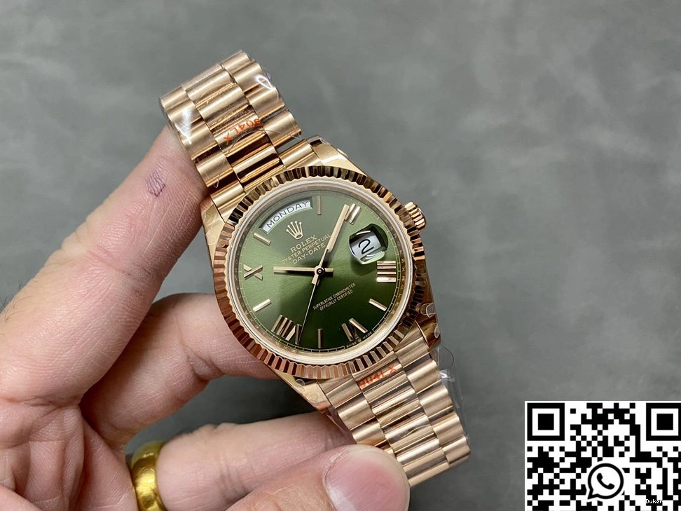 Steel Rose 1006 M228235-0025 Dial v5 Date Green Day Tungsten Functional Gold Rolex Factory QF 0813